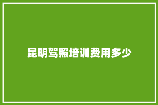 昆明驾照培训费用多少 未命名