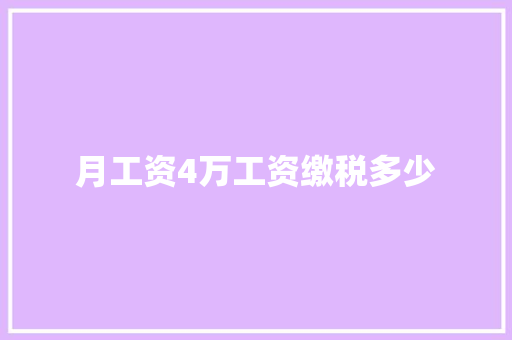 月工资4万工资缴税多少