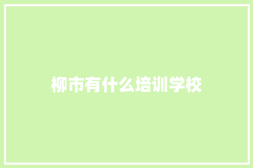 柳市有什么培训学校 未命名