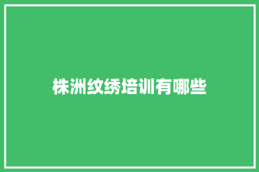 株洲纹绣培训有哪些