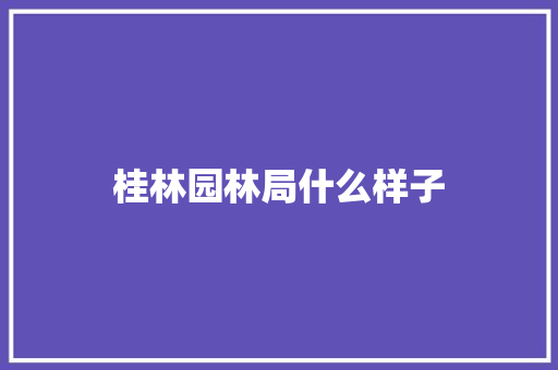 桂林园林局什么样子