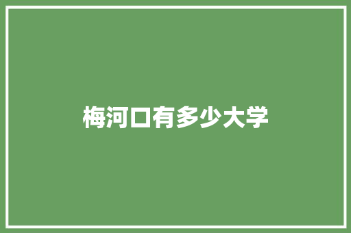 梅河口有多少大学 未命名