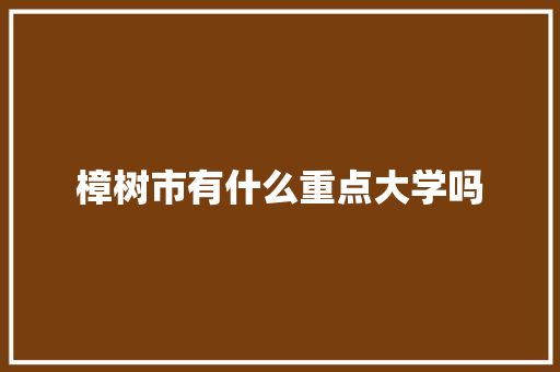 樟树市有什么重点大学吗