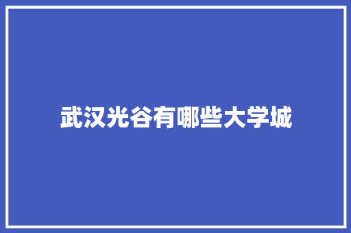 武汉光谷有哪些大学城