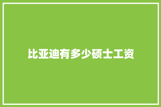 比亚迪有多少硕士工资 未命名