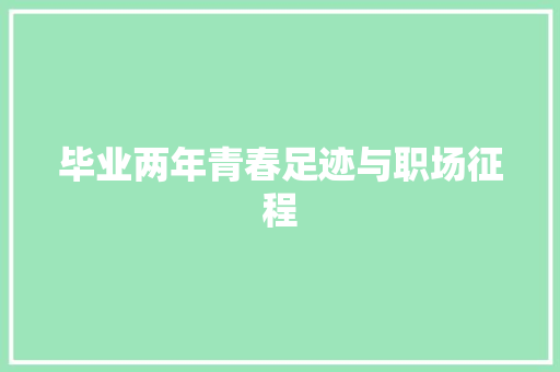 毕业两年青春足迹与职场征程 未命名