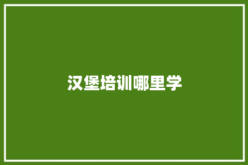 汉堡培训哪里学 未命名