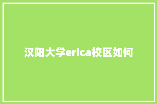 汉阳大学erica校区如何 未命名