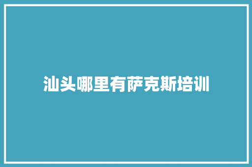 汕头哪里有萨克斯培训