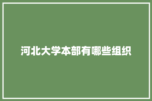 河北大学本部有哪些组织 未命名