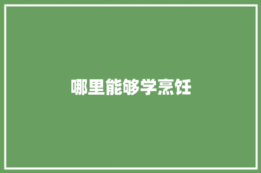 哪里能够学烹饪 未命名