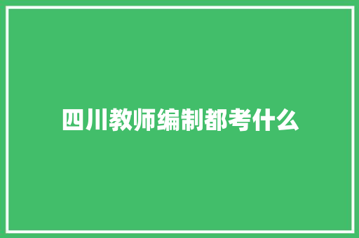 四川教师编制都考什么 未命名