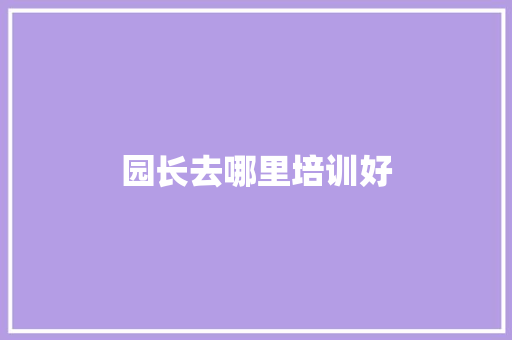 园长去哪里培训好 未命名