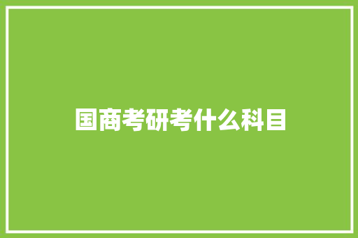 国商考研考什么科目 未命名