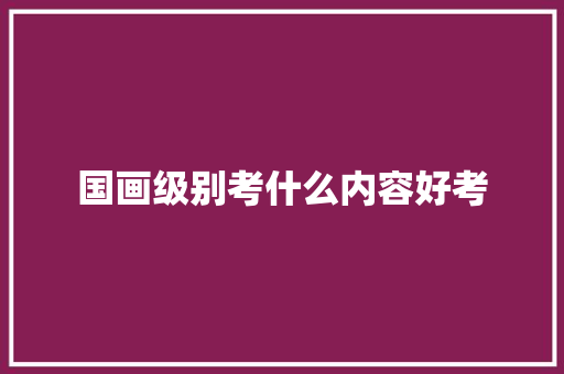 国画级别考什么内容好考