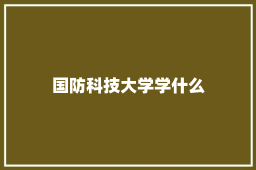 国防科技大学学什么