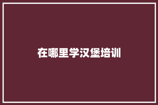 在哪里学汉堡培训 未命名