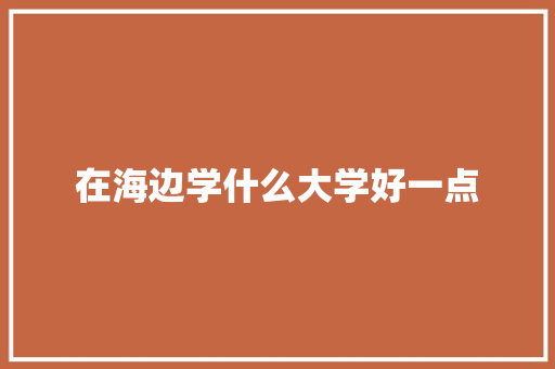 在海边学什么大学好一点 未命名