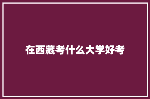 在西藏考什么大学好考