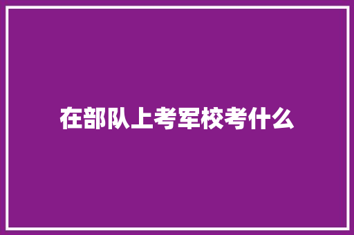 在部队上考军校考什么 未命名