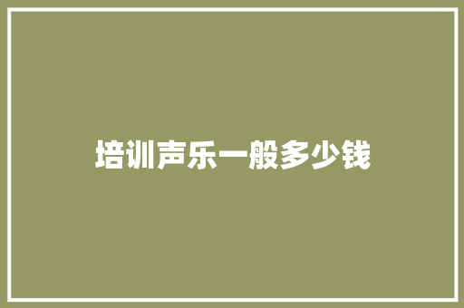 培训声乐一般多少钱 未命名