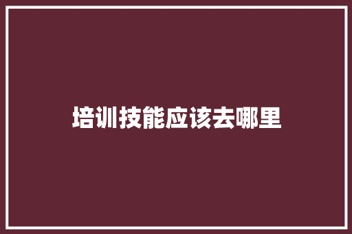 培训技能应该去哪里 未命名