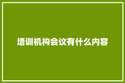 培训机构会议有什么内容 未命名