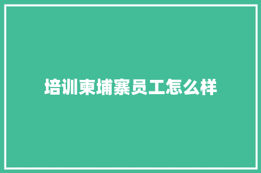 培训柬埔寨员工怎么样 未命名