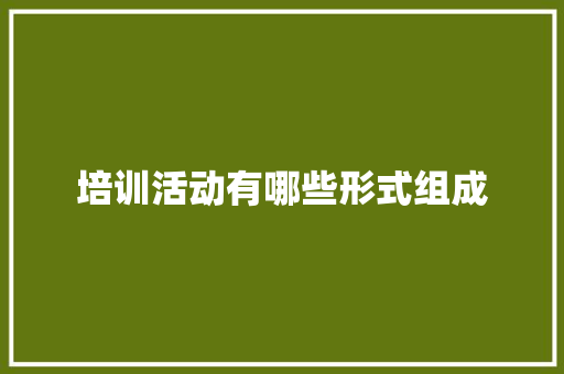 培训活动有哪些形式组成 未命名