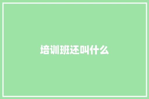 培训班还叫什么