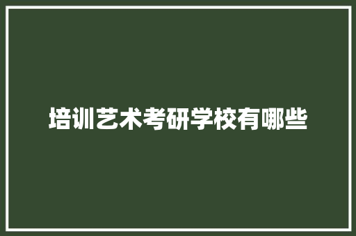 培训艺术考研学校有哪些 未命名