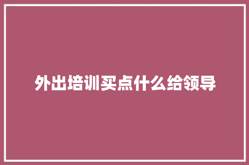 外出培训买点什么给领导