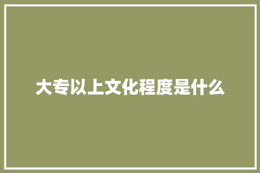 大专以上文化程度是什么 未命名