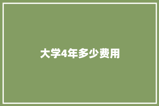 大学4年多少费用 未命名