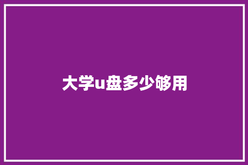 大学u盘多少够用