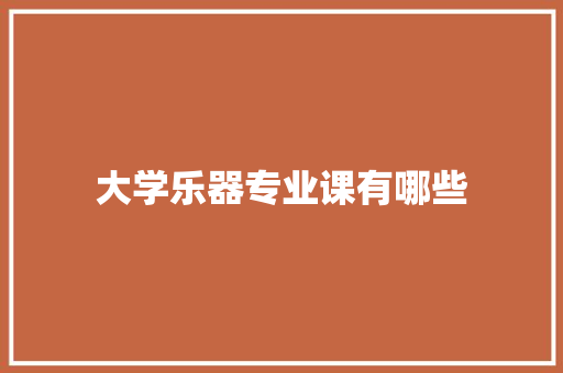 大学乐器专业课有哪些 未命名