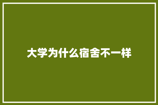 大学为什么宿舍不一样 未命名