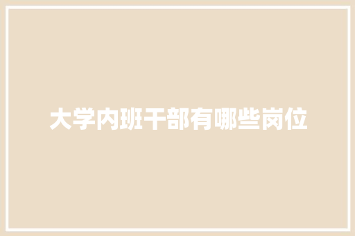 大学内班干部有哪些岗位 未命名