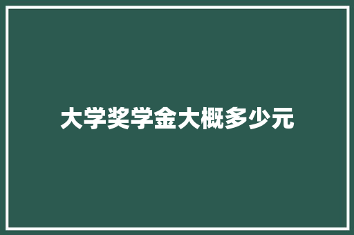 大学奖学金大概多少元 未命名