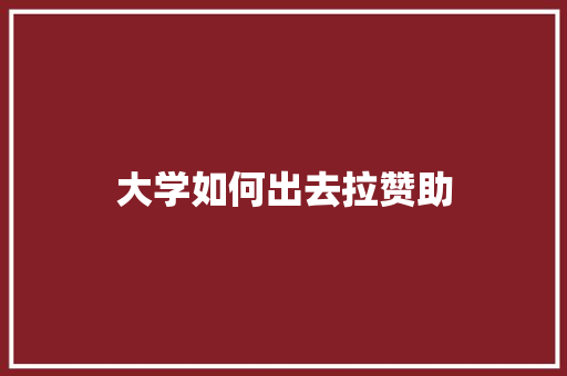 大学如何出去拉赞助