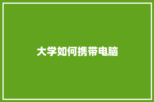 大学如何携带电脑 未命名