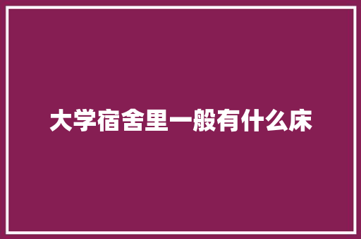 大学宿舍里一般有什么床 未命名