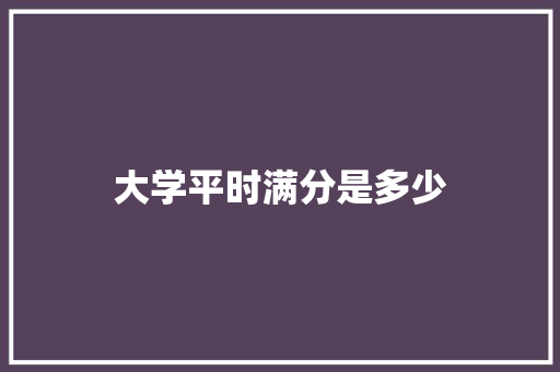 大学平时满分是多少 未命名