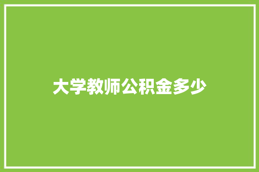 大学教师公积金多少