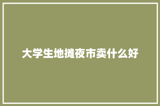 大学生地摊夜市卖什么好 未命名