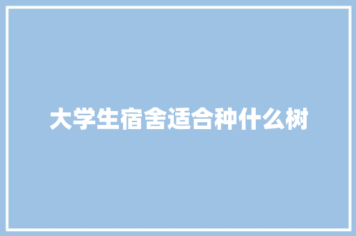 大学生宿舍适合种什么树 未命名