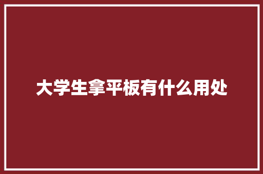 大学生拿平板有什么用处