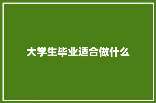 大学生毕业适合做什么