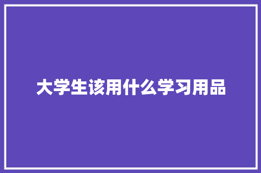 大学生该用什么学习用品