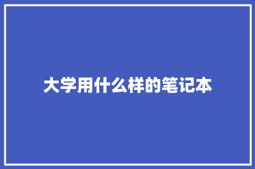 大学用什么样的笔记本